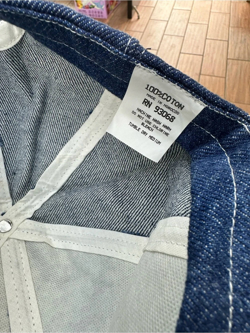 Denim Blue Unbranded Cotton Workwear Cap